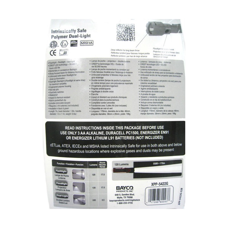 Intrinsically Safe Flashlight 5422