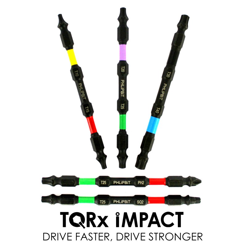 TQRx iMPACT Star and Square Drive Bits 4" (3pc Set)