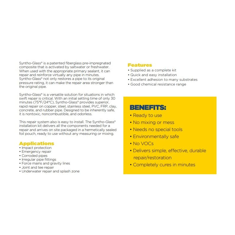 Syntho-Glass Pipe Repair Wrap 3" x 9'